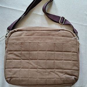 Messenger Crossbody Brown Lap Top Padded Bag. Brown Messenger Bag. School Bag.